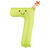 Folienballon Zahl 7 - 86 cm - Hellgr�n - Zahl: 7