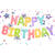 Folienballon Schriftzug Happy Birthday / Geburtstag - 395 � 35 cm - Pastellfarben Bild 2