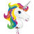 Folienballon Regenbogen Einhorn XL, 83x73 cm