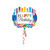Folienballon Happy-Birthday / Herzlichen Glückwunsch Bright Stripe XL, ca. 63 cm - Folienballon XL Happy Birthday