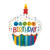 Folienballon Happy-Birthday / Herzlichen Glckwunsch Rainbow Cupcake XL, 73x91 cm