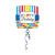 Folienballon Happy B.day Stripe & Chevron 45cm