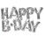 Folienballon Schriftzug Happy Birthday, silber - Schriftzug: HAPPY B-DAY
