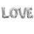 Folienballon Schriftzug LOVE, silber, 63x22 cm - Schriftzug: LOVE