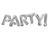 Folienballon Schriftzug Party, silber - Schriftzug: PARTY!