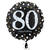 Folienballon Sparkling Birthday 80th, 45 cm