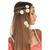 Haarband braun, Peace & Blumen