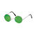 Brille Hippie, runde, grüne Gläser aus Metall