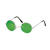 Brille Hippie, runde, grne Glser aus Metall