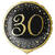 Folienballon Starlight Birthday, gold-schwarz, holografisch, ca. 45 cm, 30. Geburtstag - 30. Geburtstag