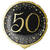 Folienballon Starlight Birthday, gold-schwarz, holografisch, ca. 45 cm, 50. Geburtstag - 50. Geburtstag