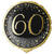 Folienballon Starlight Birthday, gold-schwarz, holografisch, ca. 45 cm, 60. Geburtstag - 60. Geburtstag
