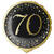 Folienballon Starlight Birthday, gold-schwarz, holografisch, ca. 45 cm, 70. Geburtstag - 70. Geburtstag