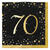 Servietten Starlight Birthday, schwarz-gold, 33 x 33 cm, 16 St�ck, 70. Geburtstag - 70. Geburtstag