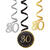 Deko-Spiralen Starlight Birthday, gold-schwarz, 61 cm, 6 St�ck, 30. Geburtstag - 30. Geburtstag