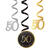 Deko-Spiralen Starlight Birthday, gold-schwarz, 61 cm, 6 St�ck, 50. Geburtstag - 50. Geburtstag
