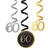 Deko-Spiralen Starlight Birthday, gold-schwarz, 61 cm, 6 St�ck, 60. Geburtstag - 60. Geburtstag