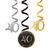 Deko-Spiralen Starlight Birthday, gold-schwarz, 61 cm, 6 St�ck, 40. Geburtstag - 40. Geburtstag