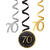 Deko-Spiralen Starlight Birthday, gold-schwarz, 61 cm, 6 St�ck, 70. Geburtstag - 70. Geburtstag