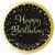 Pappteller Starlight Birthday, gold-schwarz, 23 cm, 8 St�ck, Happy Birthday