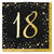 Servietten Starlight Birthday, schwarz-gold, 33 x 33 cm, 16 St�ck, 18. Geburtstag - 18. Geburtstag