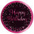 Pappteller Starlight Birthday, pink-schwarz, 23 cm, 8 St�ck, Happy Birthday