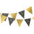 Wimpelkette Starlight Birthday, gold-schwarz, aus Papier, 400 x 19 cm, Happy Birthday