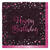 Servietten Starlight Birthday, schwarz-pink, 33 x 33 cm, 16 St�ck, Happy Birthday