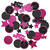 Konfetti Starlight Birthday, pink-schwarz, aus Folie/Papier, 34 g