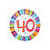 SALE Folienballon 40 Radiant Birthday, ca. 45 cm