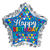 Folienballon Stern Happy-Birthday / Herzlichen Glckwunsch Triangles XL, ca. 71 cm