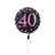 Folienballon Sparkle Pink 40th, ca. 45 cm - Folienballons Sparkling 40. Geburtstag Pink