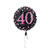 Folienballon Sparkle Pink 40th, ca. 45 cm - Folienballon Sparkling 40. Geburtstag Pink