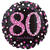 Folienballon Sparkle Pink 80th, ca. 45 cm - Folienballon Sparkling 80. Geburtstag Pink