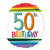 SALE Folienballon Happy-Birthday / Herzlichen Glckwunsch Rainbow 50th, ca. 45 cm