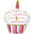 Folienballon 1st Birthday Cupcake Pink 73x91cm