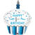 Folienballon 1st Birthday Cupcake Blau 73x91cm