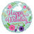 Folienballon HBD Floral Swan, ca. 45 cm