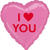 SALE Folienballon I Heart You, Herz Pink, ca. 43cm