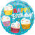Folienballon Happy Birthday Cupcake, ca. 45 cm