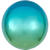 Folienballon Orbz, Verlauf blau-grün, Ø 40cm - Blau - Grün