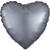 Folienballon Herz Satin Graphit Grau ca. 43cm - Graphit Grau
