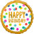 Folienballon Happy Birthday Punkte