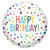 NEU Folienballon Konfetti, Happy Birthday, 43cm - Folienballon HBD