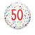 Folienballon Konfetti Happy Birthday 50, ca. 45cm