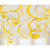 Deko Girlande Swirls, gelb, 12 Stück, 55cm