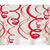 Deko Girlande Swirls, rot, 12 Stück, 55cm - Deko Girlande Swirls rot