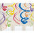 Deko Girlande Swirls Regenbogen, 12 Stck, 55cm