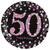 SALE Teller Sparkling pink 50, 23cm, 8 Stk. - Teller Sparkling 50. Geburtstag Pink