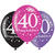 Luftballons Sparkling pink 40, 6 Stück, 27cm - Luftballons Sparkling 40. Geburtstag Pink